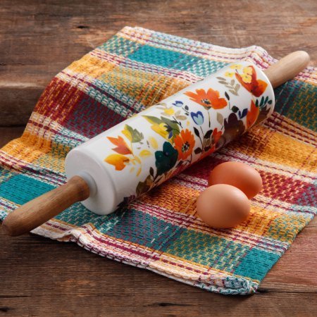 The Pioneer Woman Timeless Floral 18.5" Ceramic Rolling Pin N2