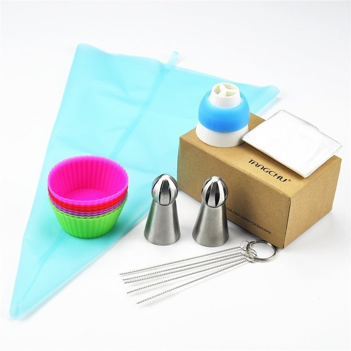 TANGCHU Ball Russian Piping Tips Set 1PC Tulip Stainless Steel Sphere Cream Icing Piping Nozzles DIY Baking Tools... N25