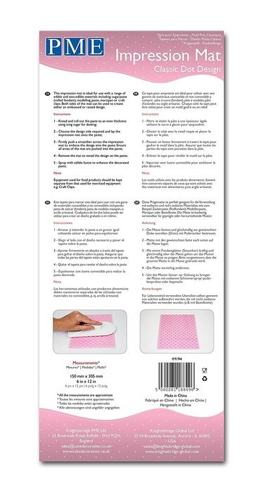 PME Classic Dot Design Impression Mat, Transparent N2
