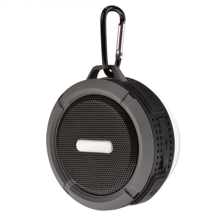 Portable Wireless Bluetooth Outdoor Speaker, with Suction Cup/Mic/Hands-Free Speakerphone, Gray N5