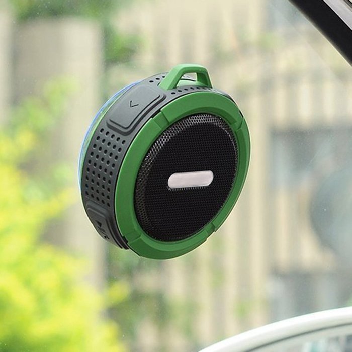 Portable Wireless Bluetooth Outdoor Speaker, with Suction Cup/Mic/Hands-Free Speakerphone, Gray N11