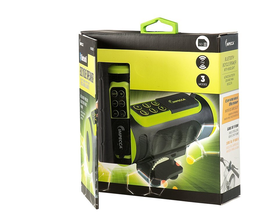 Impecca Bluetooth Bicycle Speaker with Headlight (Green) N10