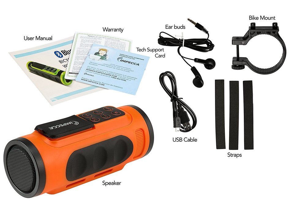 Impecca Bluetooth Bicycle Speaker with Headlight (Green) N43