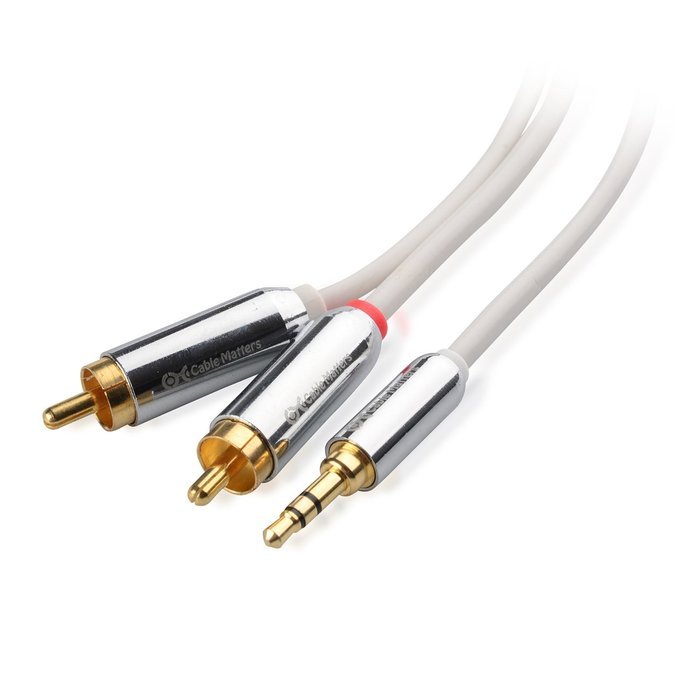 Cable Matters Gold Plated 3.5mm to 2RCA Stereo Audio Cable 3 Feet N6
