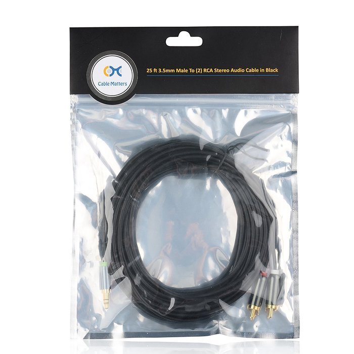 Cable Matters Gold Plated 3.5mm to 2RCA Stereo Audio Cable 3 Feet N15