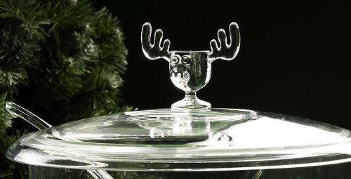 Christmas Moose Mug Punch Bowl Set with Cover and Ladel N2