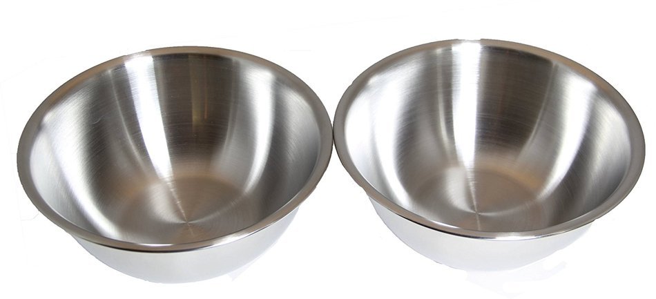 3-Quart Heavy-Duty Deep Stainless Steel Flat Base Mixing Bowl (1-Pack of 2) N2