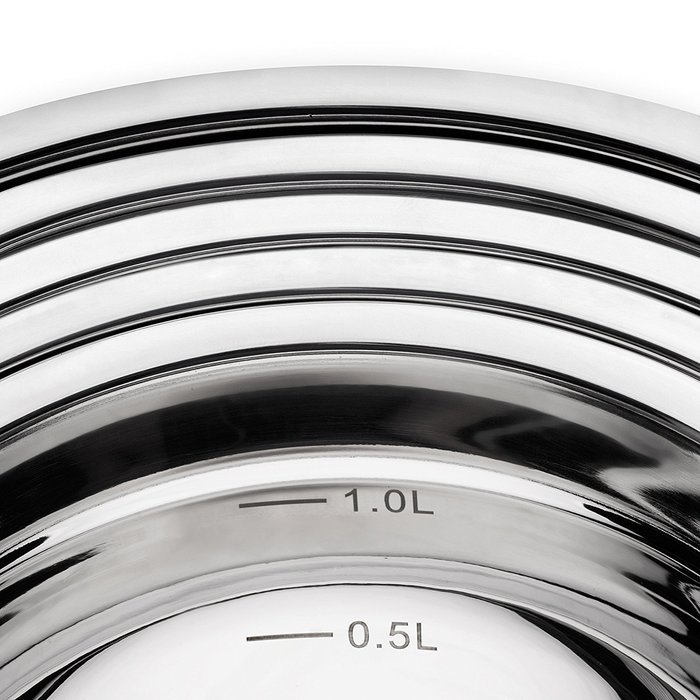 Cheffy Stainless Steel Mixing Bowls with Lids and Grater Attachments, Set of 5 N2