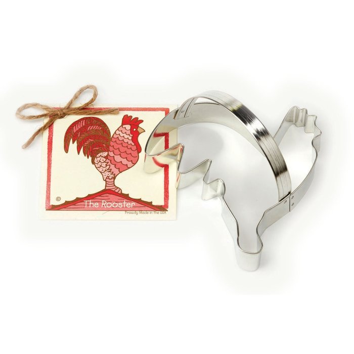 Rooster Cookie and Fondant Cutter - Ann Clark - 5.3 Inches - US Tin Plated Steel