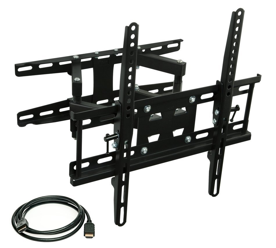 Mount-It! Articulating TV Wall Mount Corner Bracket, VESA 400 x 400 Compatible, Stable Dual Arm Full Motion, Swivel...