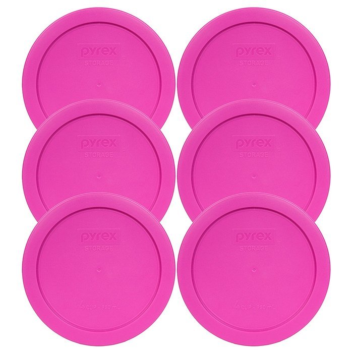 Pyrex 7201-PC Round 4 Cup Storage Lid for Glass Bowls (2, Pink) N3