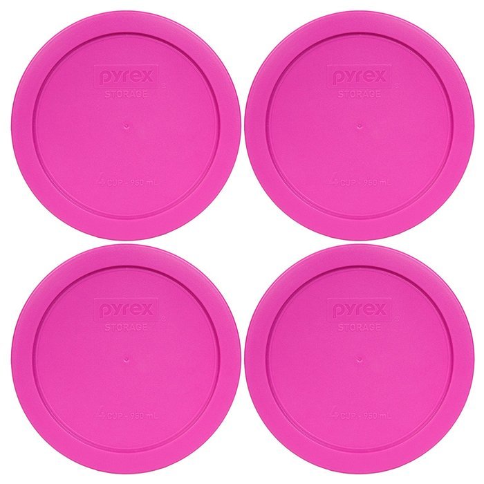 Pyrex 7201-PC Round 4 Cup Storage Lid for Glass Bowls (2, Pink) N4