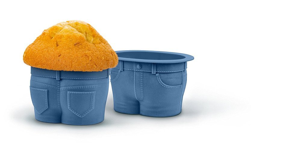 Fred & Friends MUFFIN TOPS Denim-Style Baking Cups, Set of 4 N4