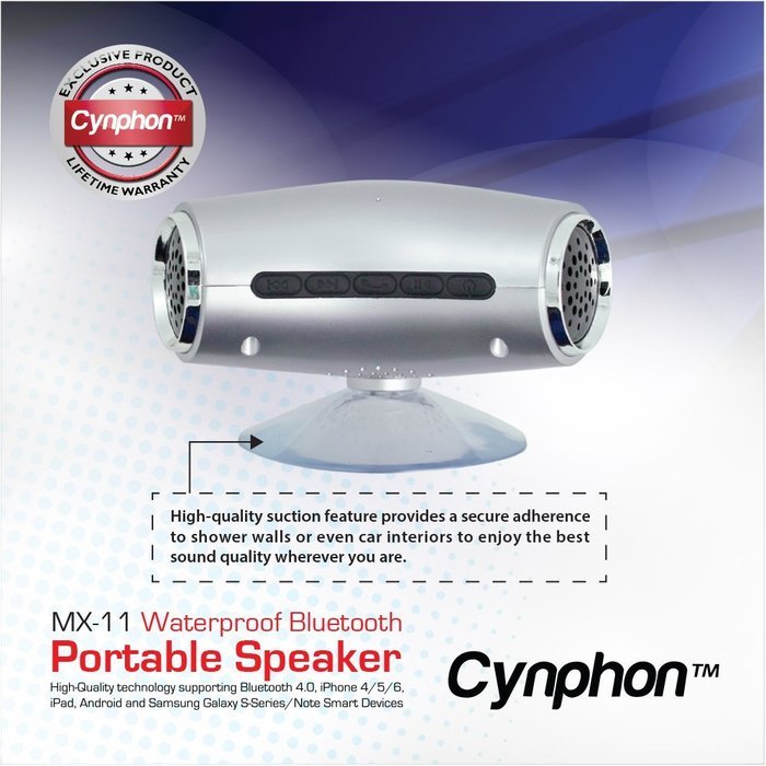 Waterproof Bluetooth Speaker - Portable Speaker System Supporting iPhone 4/5/6, Android, Samsung S-Series Smart... N4