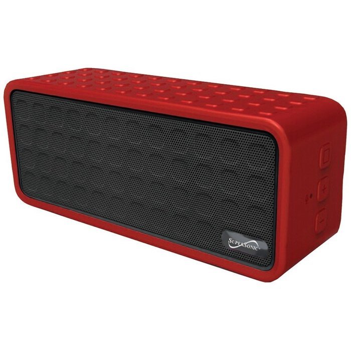 Supersonic SC-1366BT RED Rechargeable Portable Bluetooth(R) Speaker (Red)