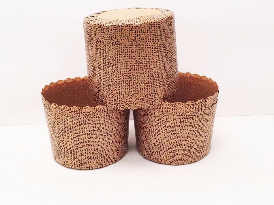 Package of 48Pcs Disposable Baking Cups MINI Brown Patterned Recycled Paper Cupcake Liners Baking Cups Bake in...