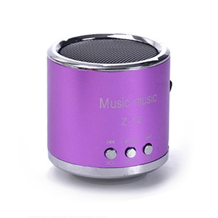 Aluminum Small Cylindrical Mini Portable Speaker Music Player With Micro SD/TF Card/USB Bass