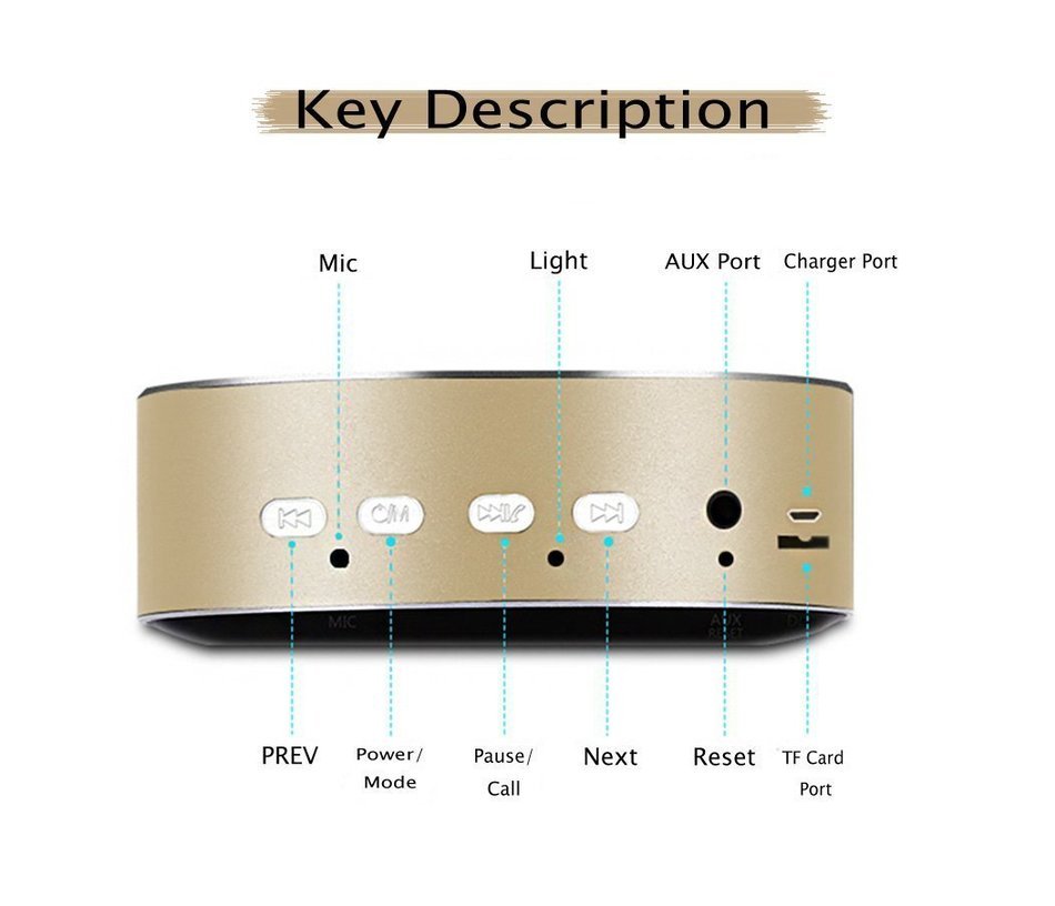 Bluetooth Speaker Mini Wireless Subwoofer Home Outdoor Portable Stereo Subwoofer by Techcell N2