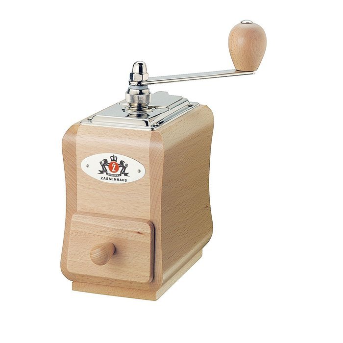 Zassenhaus Santiago Coffee Mill Grinder Varnished Beech Wood