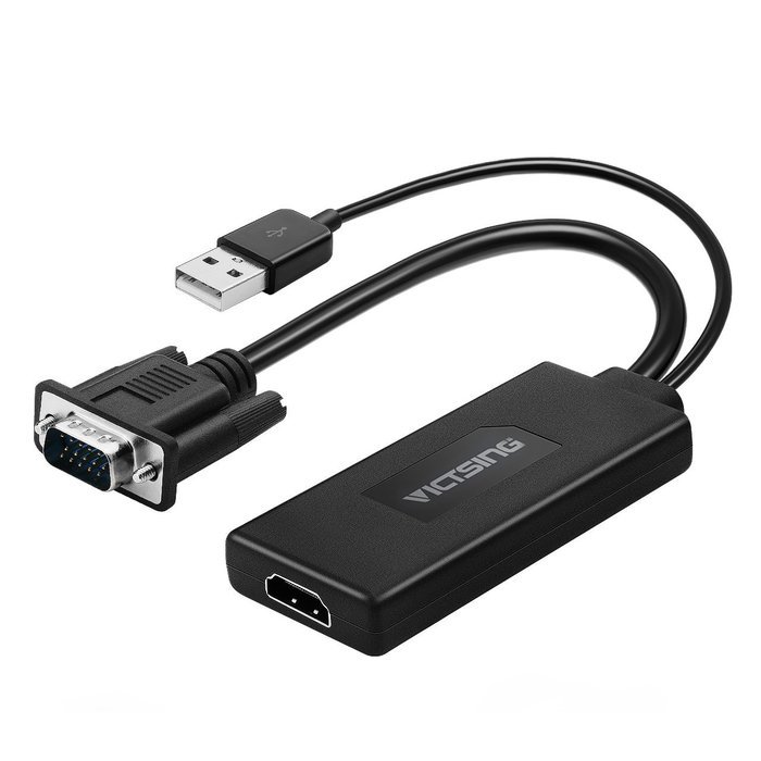 VicTsing VGA To HDMI Adapter Converter 1080p Video Cable from Desktop/ Laptop/ Notebook/ Computer/ PC/ HD TV-box...