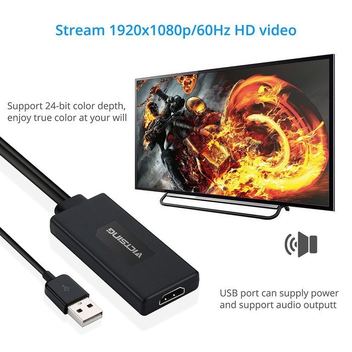 VicTsing VGA To HDMI Adapter Converter 1080p Video Cable from Desktop/ Laptop/ Notebook/ Computer/ PC/ HD TV-box... N6