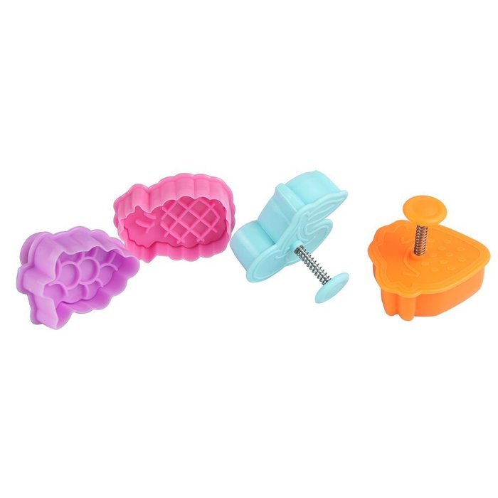 niceeshop(TM) Stereoscopic Effect Fruit Shape Plunger Cookie Fodant Cutter (Random Color,Set of 4) N3