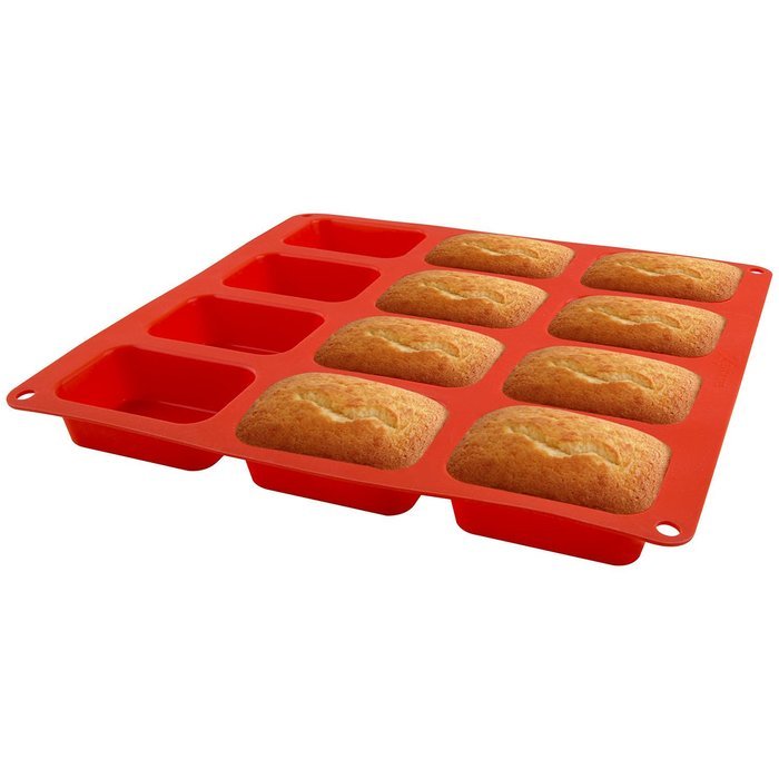 Zenware Circular and Rectangular Non Stick Silicone Baking Mold Tray 3-in-1 Set for Cupcakes, Muffins and Brownies N6