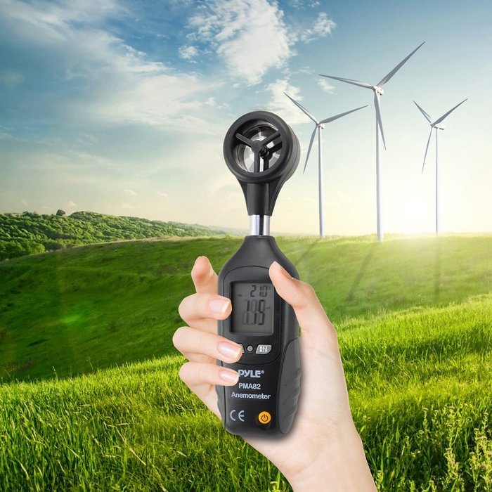 Pyle PMA82 Digital Anemometer and Thermometer for Measuring Wind Speed N4