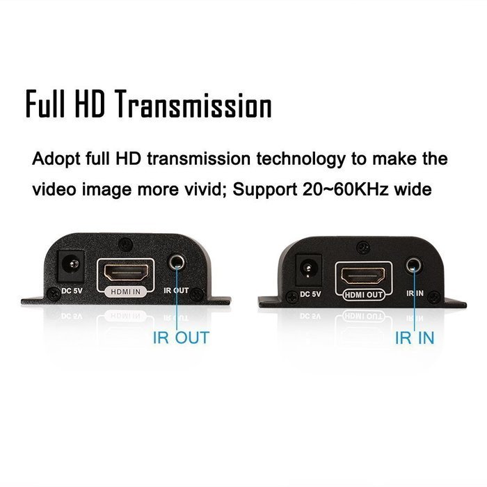 AGPtek 60m HDMI Network Extender Over Single Cable with IR ,Cat5e/6 Ethernet Cable 3D&1080P Supported Compatible... N11