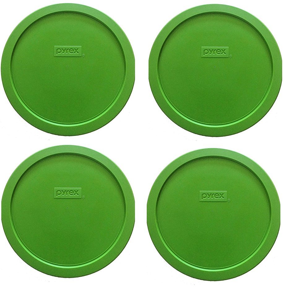 Pyrex Blue 7 Cup Round Storage Cover 7402-PC for Glass Bowls 4 Pack N2