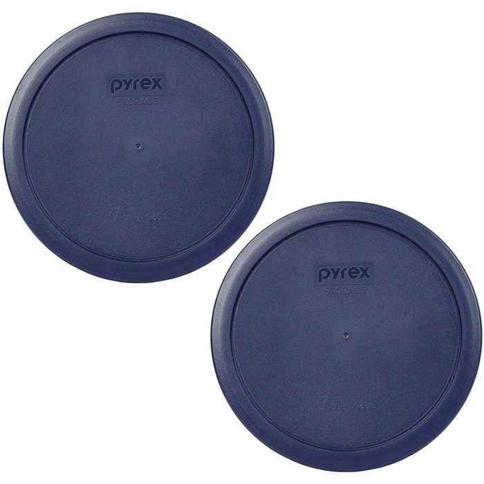 Pyrex Blue 7 Cup Round Storage Cover 7402-PC for Glass Bowls 4 Pack N3
