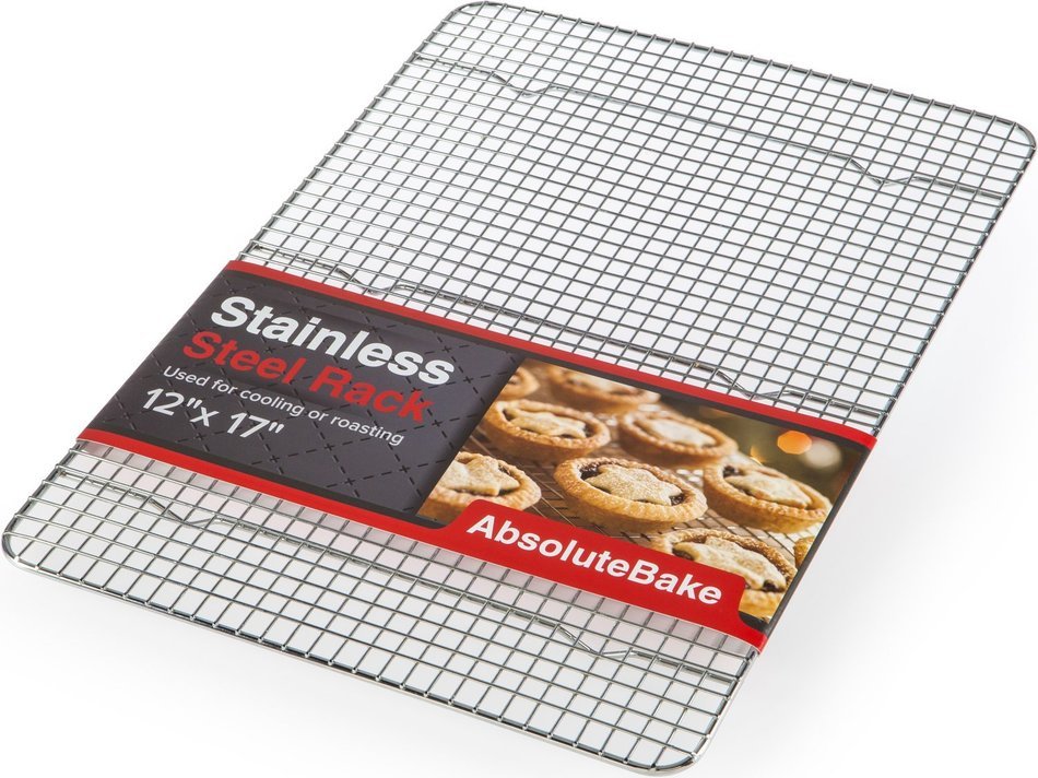 AbsoluteBake Cooling Rack Stainless Steel Oven and Dishwasher Safe Fits in Half Sheet Cookie Pan