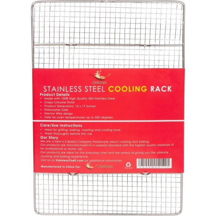 Stainless Steel Cooling Rack By Stainless Cheff - Non-Stick Heavy Duty Cooling Rack Best For Baking & Grilling... N3