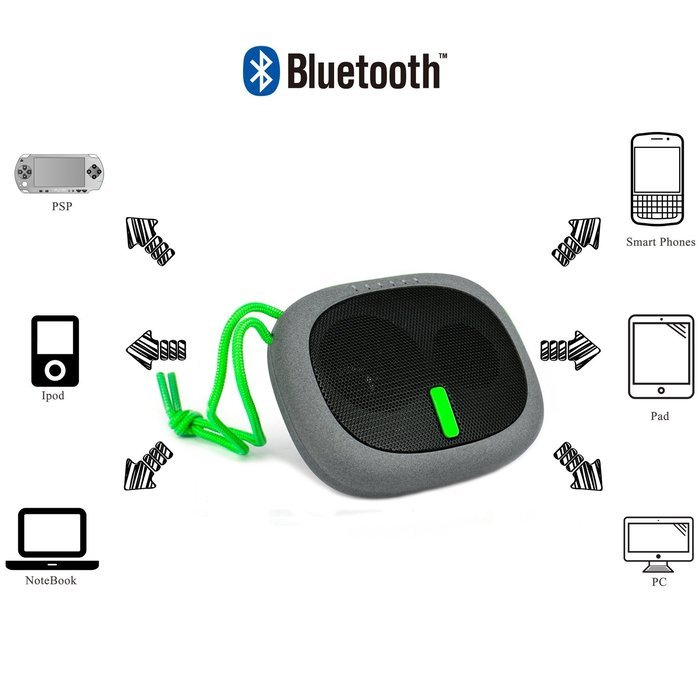 HWAY Mini 2600mah Power Bank with Wireless Portable Bluetooth Speaker (Blue) N8
