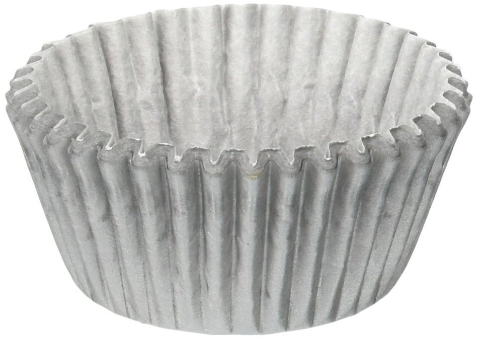 Oasis Supply Baking Cups, Mini 100-Count, Silver Paper