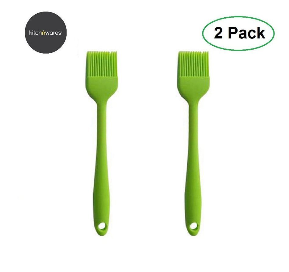 Silicone Basting Brush - 2 Pack Mini Blue Silicone Coated Pastry Brush - High Temperature Resistant Brush. Perfect... N3