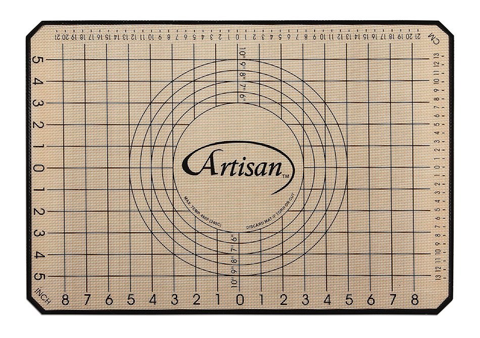 Artisan Silicone Baking Set with Mat Liners for Half-Size Cookie Sheets with Red Border, 16.5 x 11 inches, 2-... N3