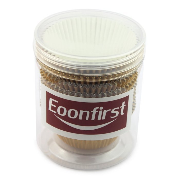 Eoonfirst Gold Foil Metallic Cupcake Case Liners Baking Muffin Paper Cases 176 Pcs N2