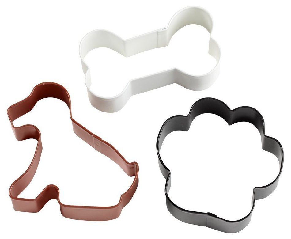 Wilton 2308-0246 Dog, Bone and Paw Print Cookie Cutter, Set of 3