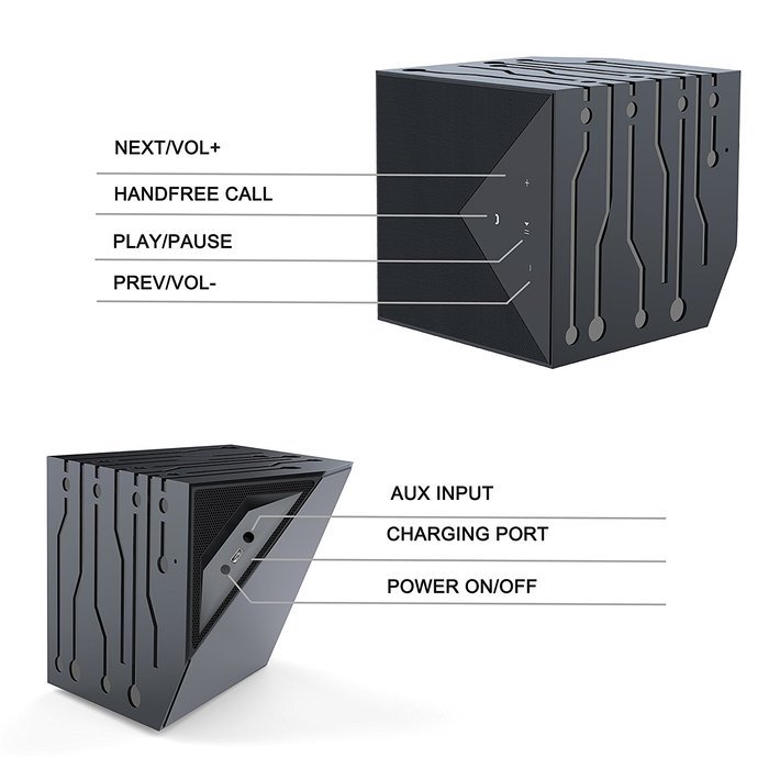 Vomercy Wireless Bluetooth Speakers Portable Speakers Mini NFC Connection Loud Subwoofer Speaker Black N2