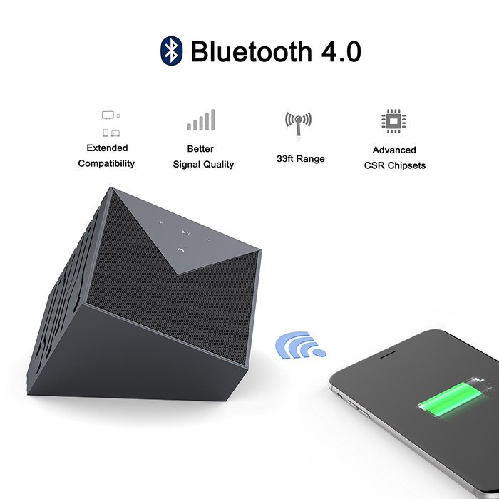 Vomercy Wireless Bluetooth Speakers Portable Speakers Mini NFC Connection Loud Subwoofer Speaker Black N4