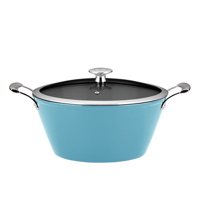 Mario Batali 826814 Light Enameled Cast Iron Round Casserole by Dansk, 3-Quart, Turquoise
