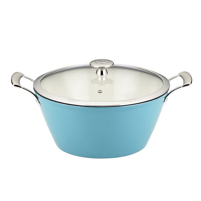 Mario Batali 826814 Light Enameled Cast Iron Round Casserole by Dansk, 3-Quart, Turquoise N5