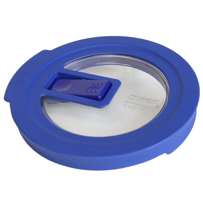 Pyrex 7200-NLC Blue No-Leak Vented Round Storage Lid Cover for 2 Cup Bowl (4-Pack) N3