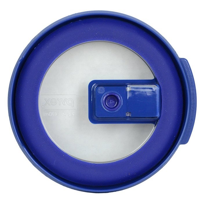 Pyrex 7200-NLC Blue No-Leak Vented Round Storage Lid Cover for 2 Cup Bowl (4-Pack) N4