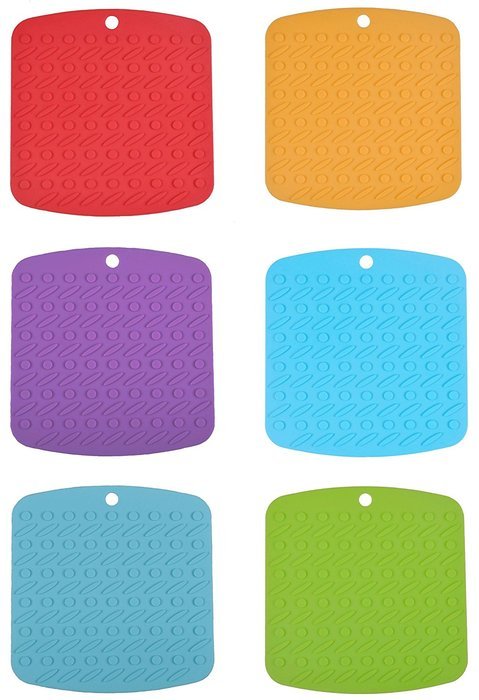 Cutequeen Silicone 6pcs Pad (Pack of 6 - yellow/blue/pink/sky blue/green/red) N2