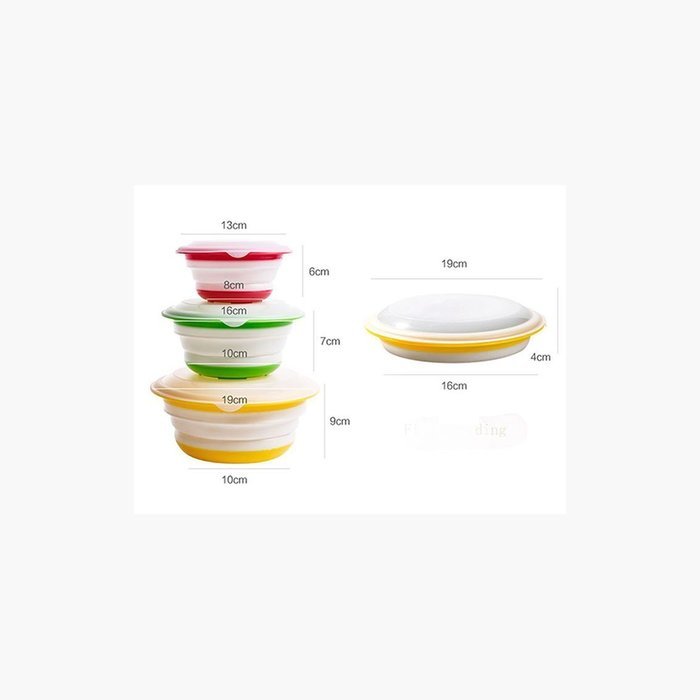 Neeshow Silicone Collapsible Storage Bowls with Lids-Set of 3 N3