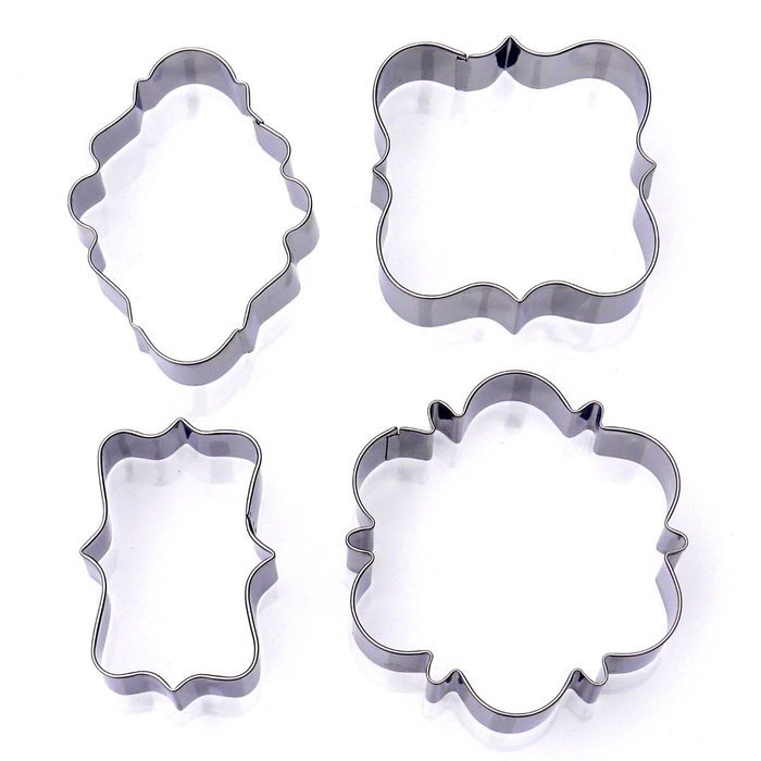 Plaque Frame Cookie Cutter Set, Stainless Steel, 4 Piece Set