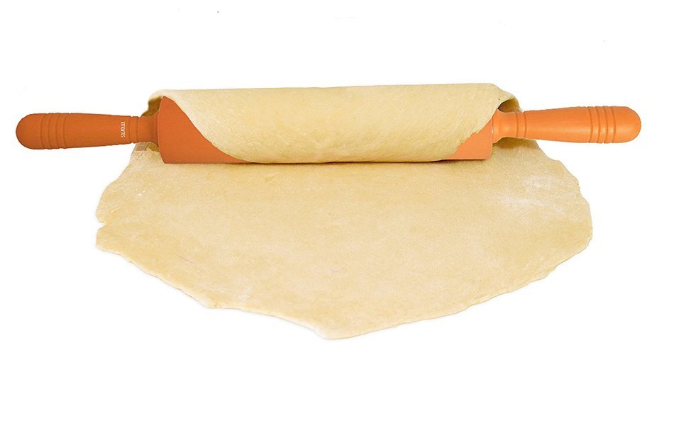 Silicone Rolling Pin - Orange - Non Stick - Siliroller