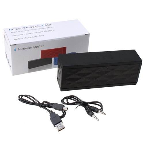 AGPtek Wireless Bluetooth Boombox Speaker w/ Microphone for MP3 PC iPhone iPod Samsung Mobile Phone - Black N2